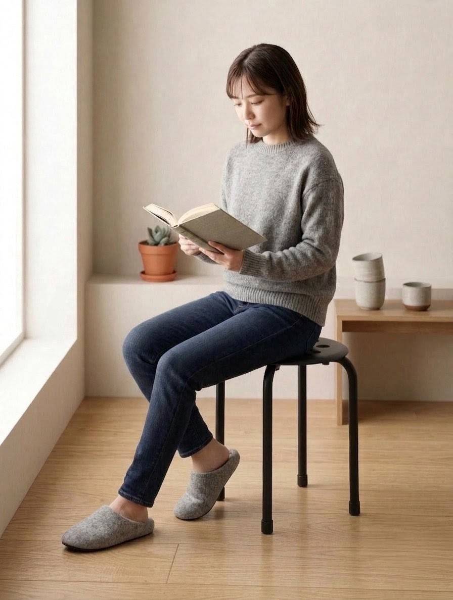 スチール製スタッキング丸椅子 使用イメージ